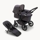 Bugaboo Donkey 5 Mono 2-in-1 stroller black base, mineral washed black fabrics, mineral washed black sun canopy