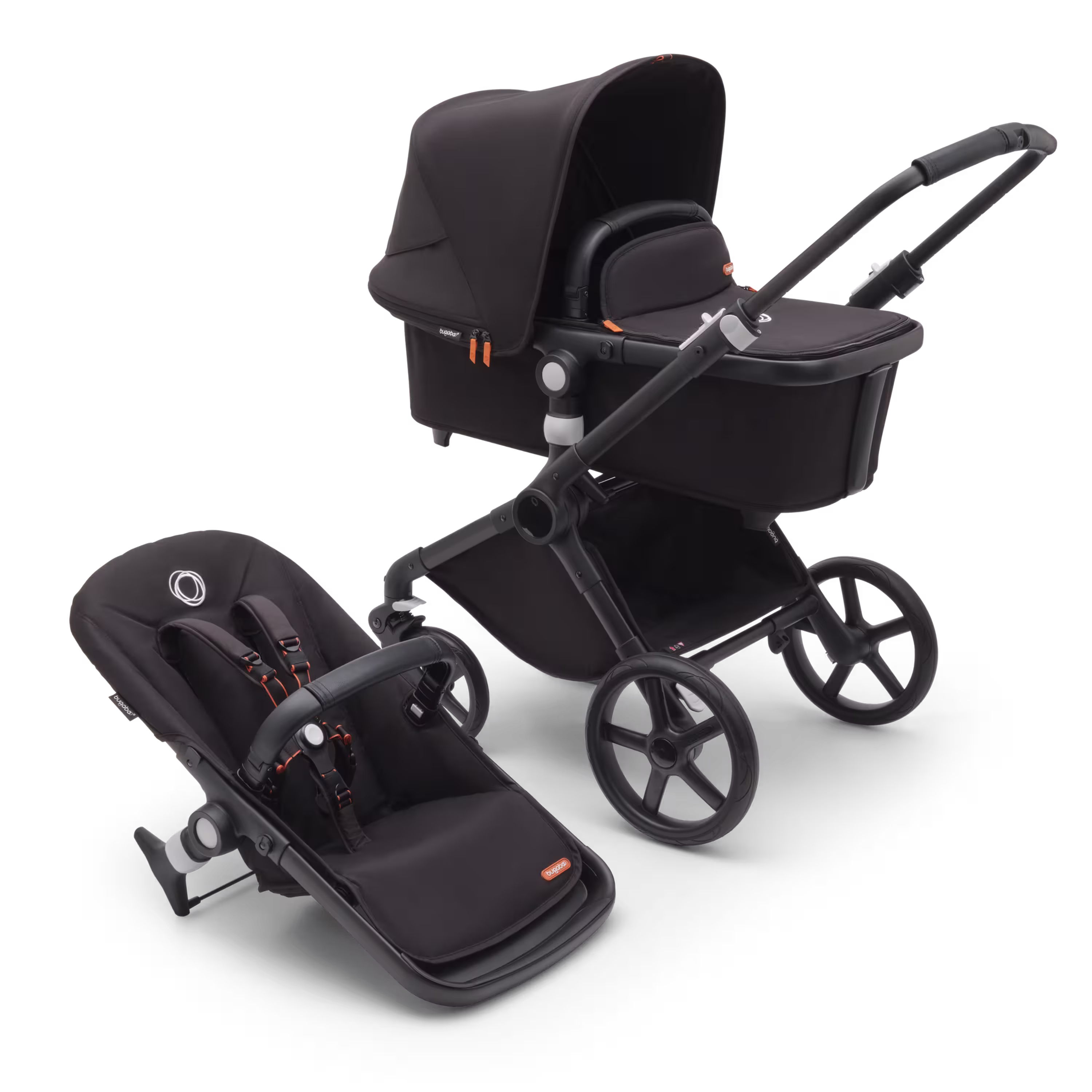 Bugaboo Fox Cub 2-in-1 stroller black base, midnight black fabrics, midnight black sun canopy - Main Modal Image Slide 3 of 7