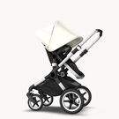Bugaboo Fox 2 Seat and Bassinet Stroller fresh white sun canopy, black style set, Aluminum chassis