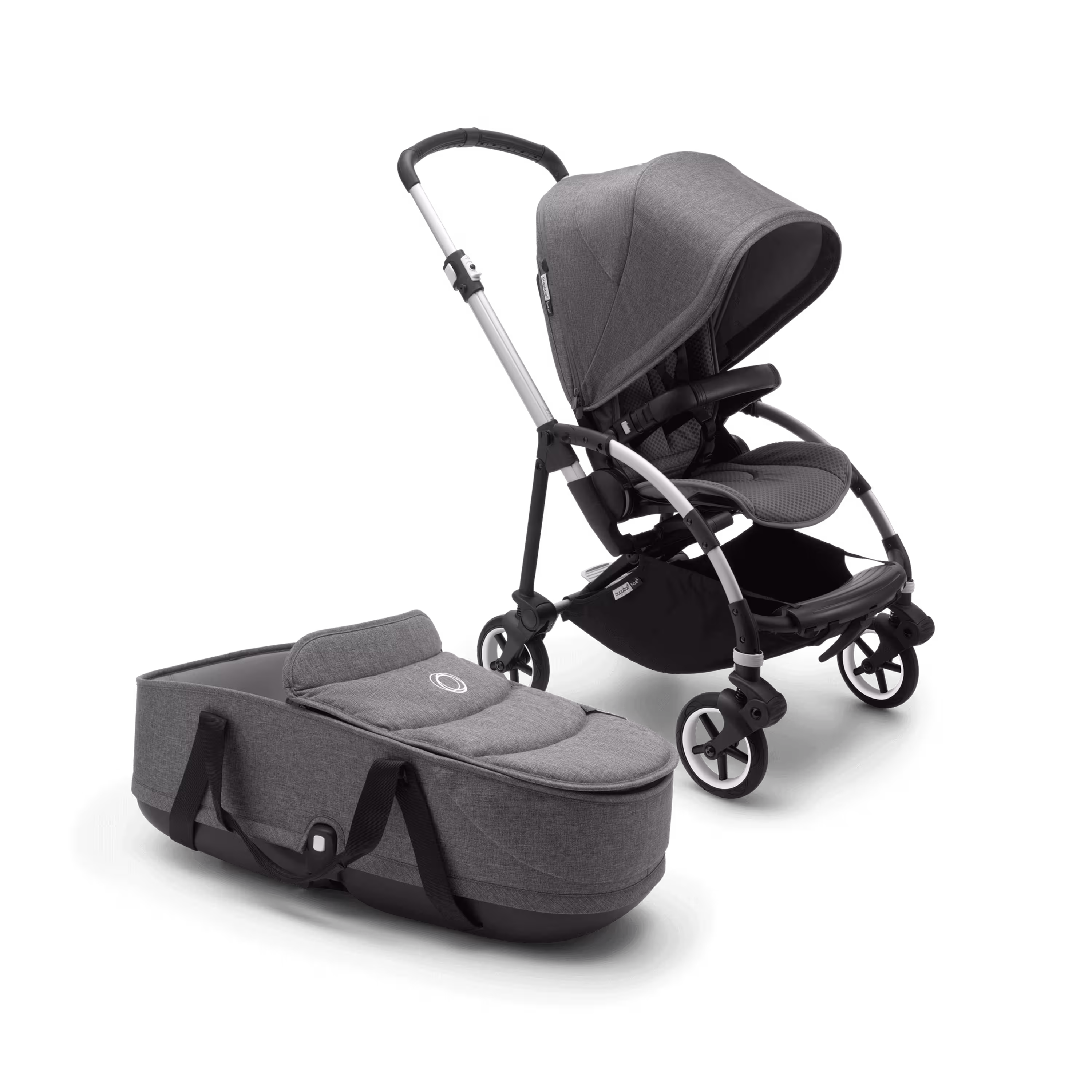 US - B6 bassinet stroller bundle aluminum, grey melange, grey melange - Main Modal Image Slide 3 of 7