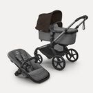 Bugaboo Fox 5 Renew 2-in-1 stroller graphite base, moon grey fabrics, cocoa brown sun canopy