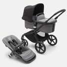 Bugaboo Fox 5 2-in-1 stroller black base, grey melange fabrics, midnight black sun canopy