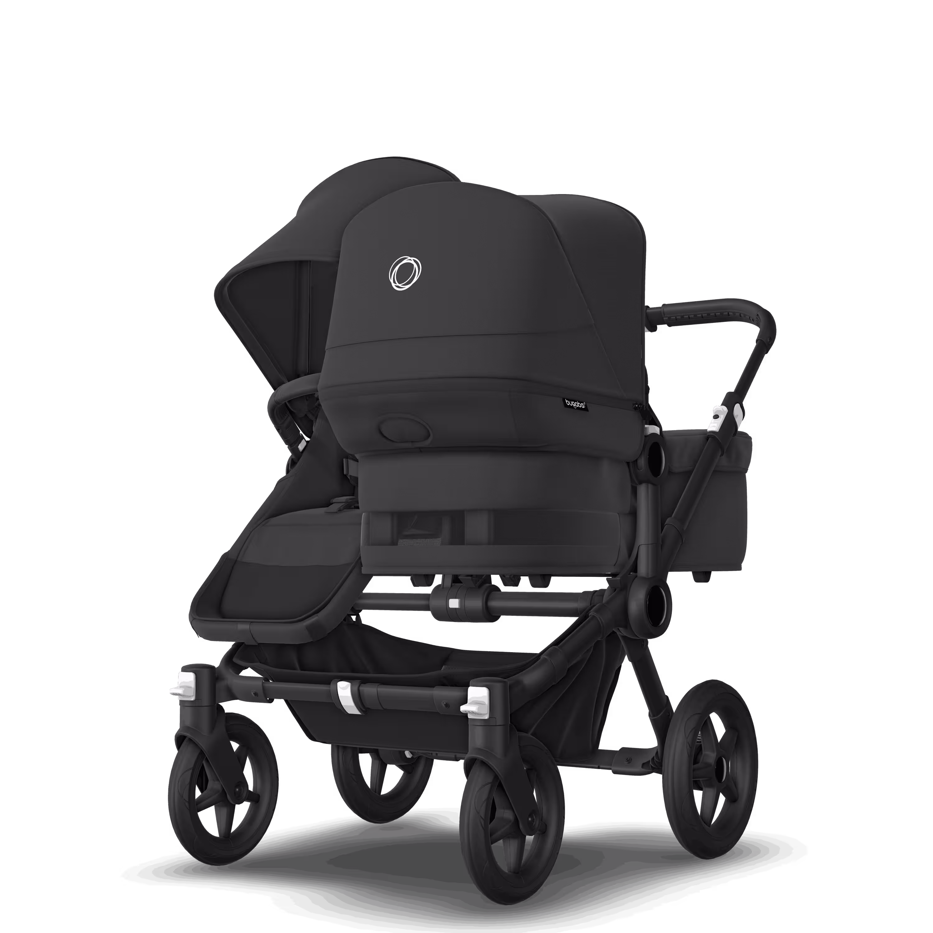 Bugaboo Donkey 5 Duo double stroller black base, midnight black fabrics, midnight black sun canopy - Main Modal Image Slide 3 of 11