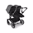 Bugaboo Donkey 5 twin stroller graphite base, midnight black fabrics, grey mélange sun canopy - Thumbnail Slide 3 of 12