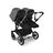 Bugaboo Donkey 5 twin stroller graphite base, midnight black fabrics, grey mélange sun canopy - Thumbnail Slide 3 of 12
