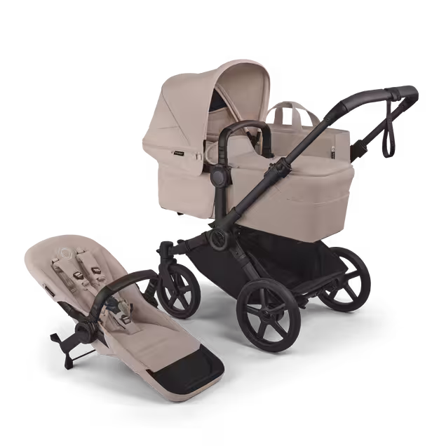 Bugaboo Donkey 6 2-in-1  pram black base, desert taupe melange fabrics, desert taupe melange sun canopy - Main Image Slide 1 of 10