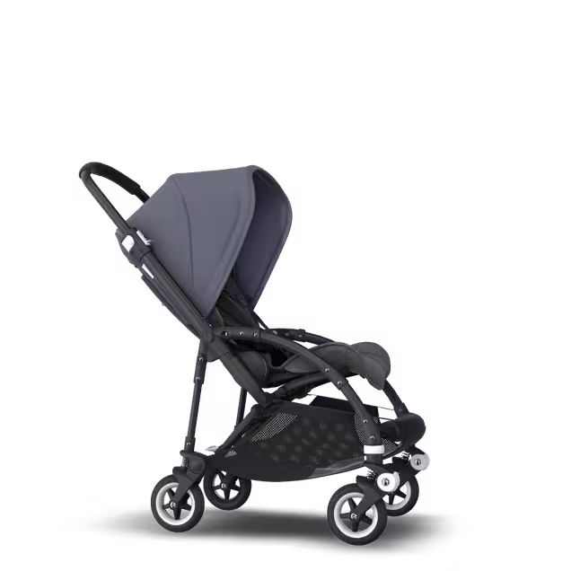 Bugaboo Bee 5 seat stroller steel blue sun canopy, grey melange fabrics, black base - Main Image Slide 4 of 6