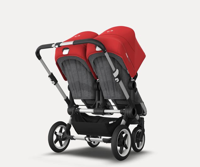 US - Bugaboo D3T stroller bundle aluminum grey melange red - Main Image Slide 4 of 5
