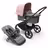Bugaboo Fox 5 carrycot and seat pushchair with black chassis, grey melange fabrics and morning pink sun canopy. - Thumbnail Slide 1 of 13