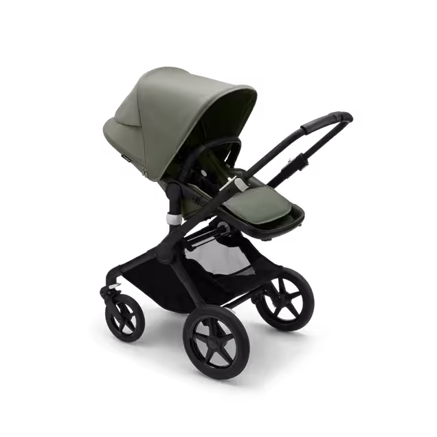 Bugaboo Fox 3 kinderwagen met stoel, met black frame, forest green bekleding en forest green zonnekap. - Main Image Slide 6 van 9