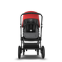 Bugaboo Fox 2 seat and bassinet stroller red sun canopy, grey melange fabrics, black base - Thumbnail Slide 7 of 10