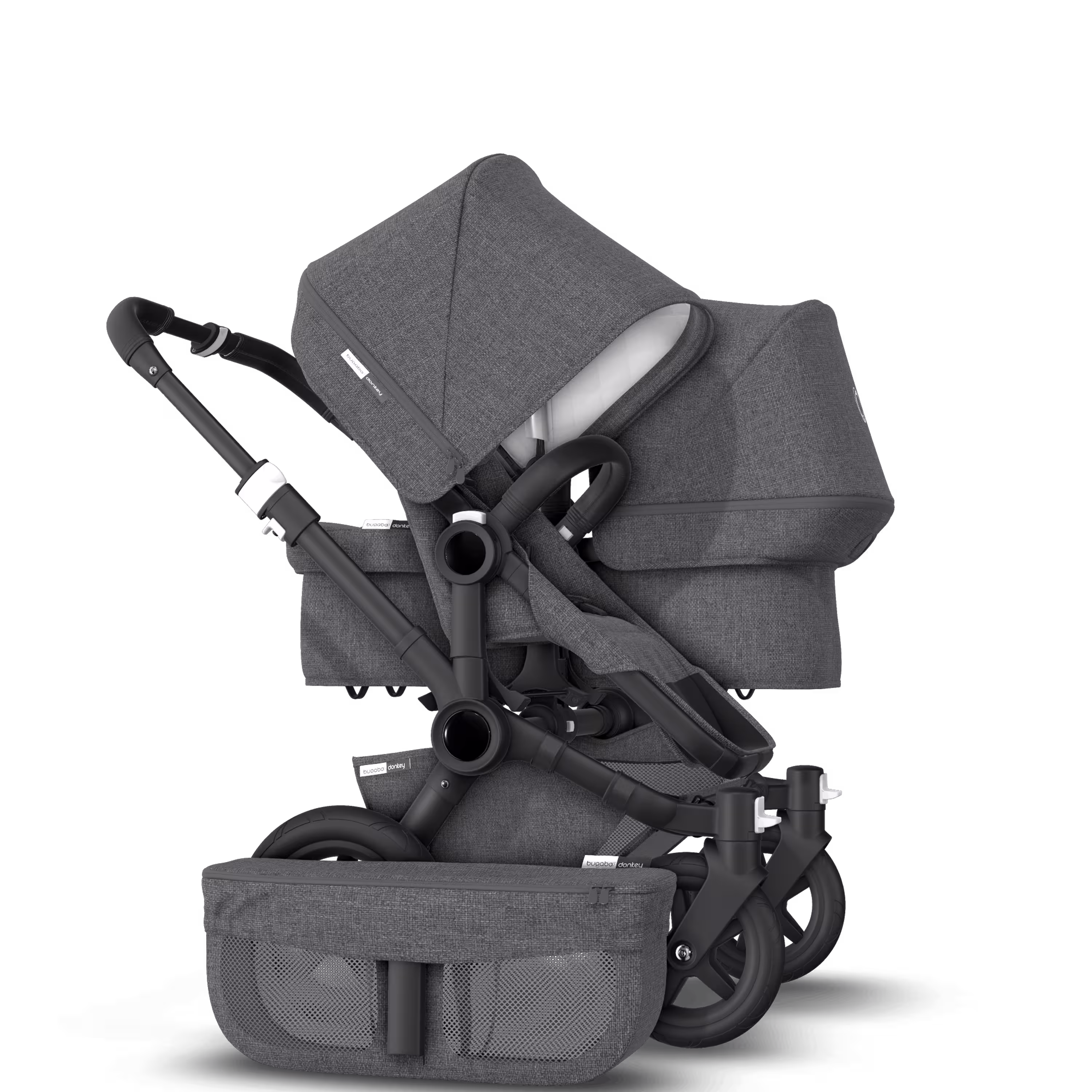 UK Bugaboo Donkey 2 Duo Classic Grey Melange, Black Chassis - Main Modal Image Slide 4 of 6