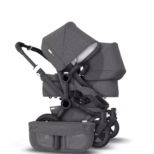 UK Bugaboo Donkey 2 Duo Classic Grey Melange, Black Chassis - Main Image Slide 4 of 6
