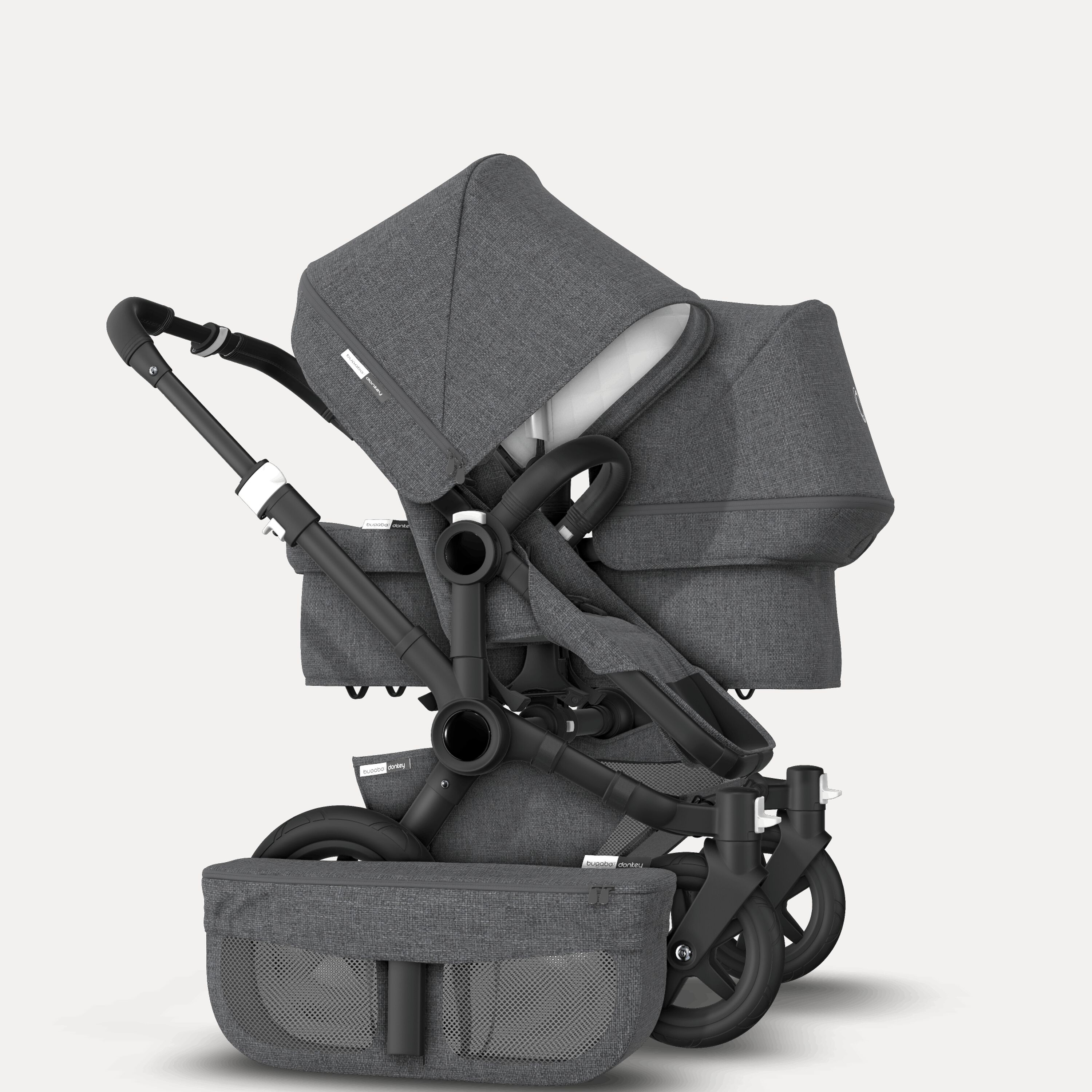 UK Bugaboo Donkey 2 Duo Classic Grey Melange, Black Chassis - Main Modal Image Slide 4 of 6