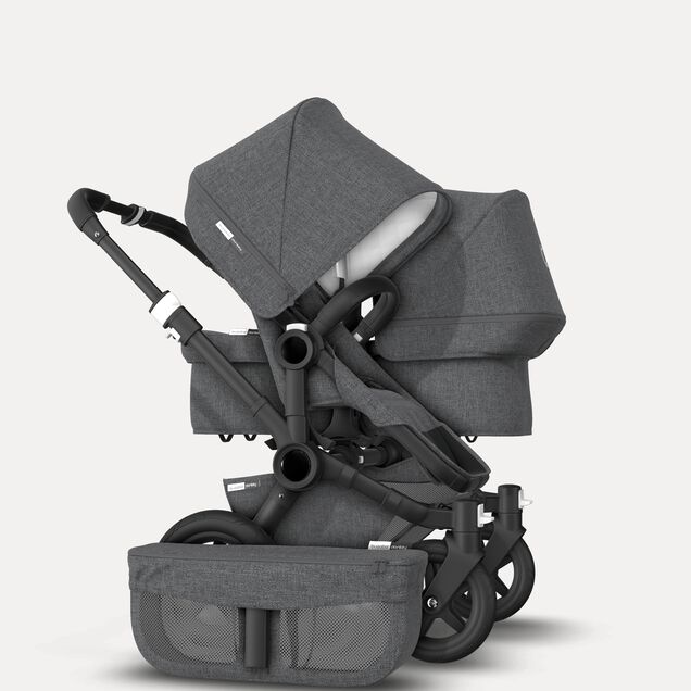 UK Bugaboo Donkey 2 Duo Classic Grey Melange, Black Chassis - Main Image Slide 4 of 6