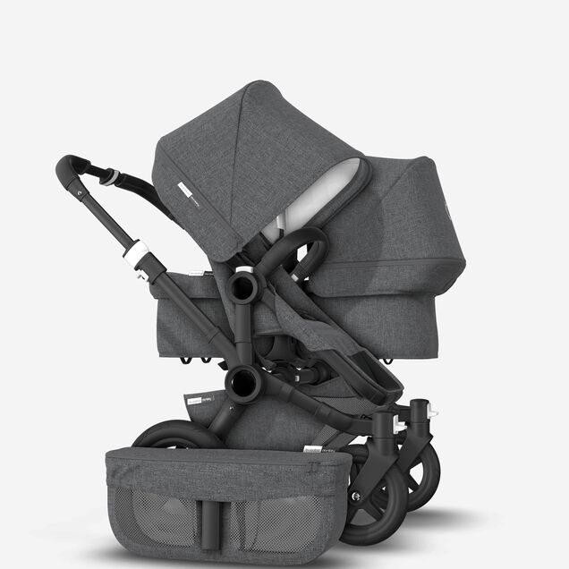 UK Bugaboo Donkey 2 Duo Classic Grey Melange, Black Chassis - Main Image Slide 4 of 6