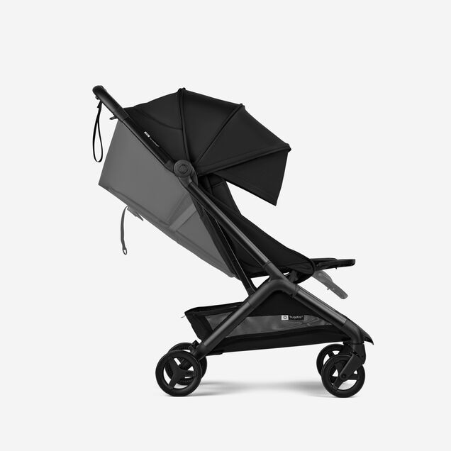 Side view of a Bugaboo Butterfly 2 travel pram. The sun canopy is fully extended. - Main Image Slide 5 of 9
