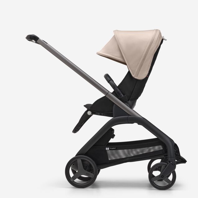 Bugaboo Dragonfly seat stroller graphite base, midnight black fabrics, desert taupe sun canopy - Main Image Slide 2 of 16