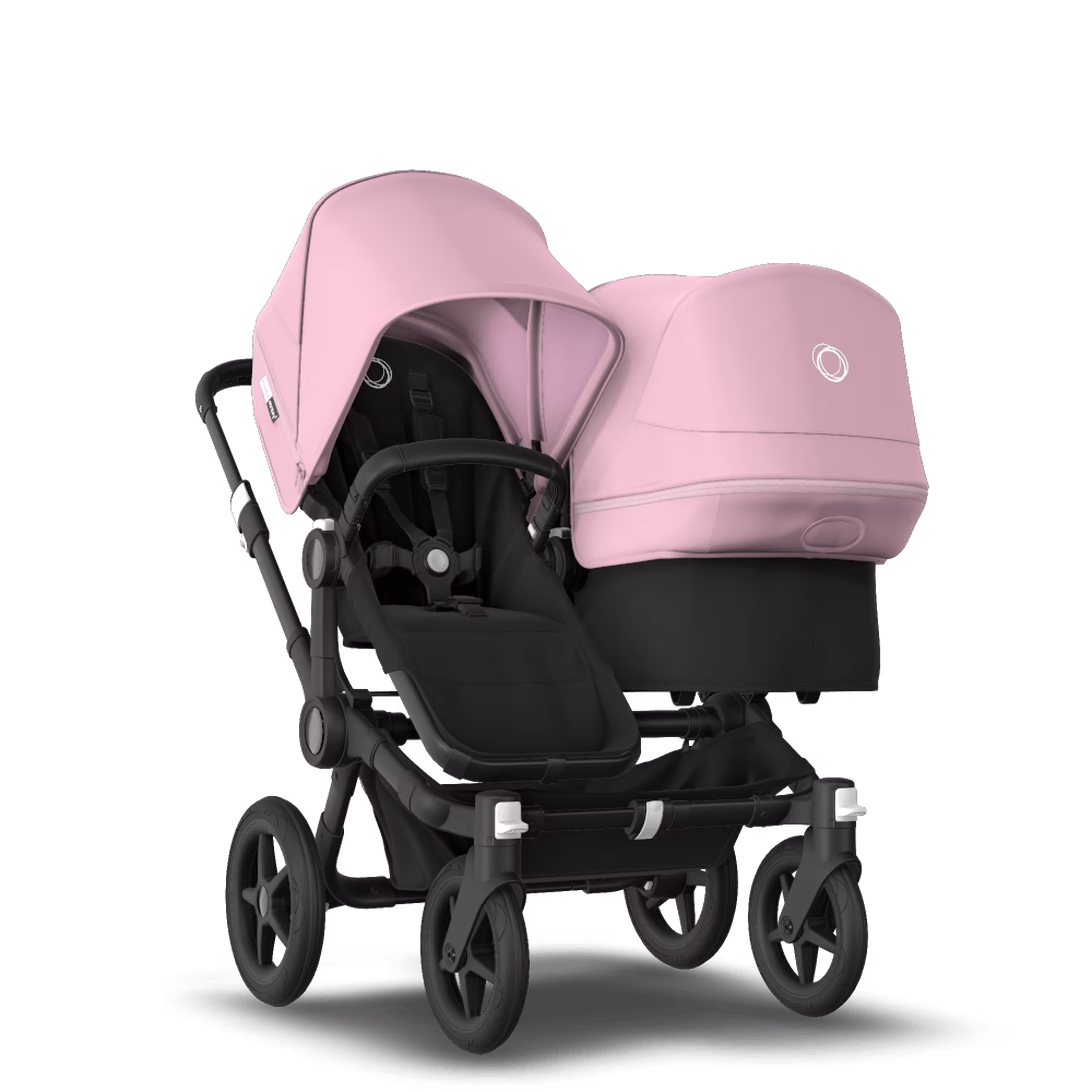 Bugaboo Donkey 3 Duo seat and bassinet stroller soft pink sun canopy, black fabrics, black base - Main Modal Image Slide 1 of 5