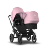 Bugaboo Donkey 3 Duo seat and bassinet stroller soft pink sun canopy, black fabrics, black base - Thumbnail Modal Image Slide 1 of 5