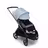 Bugaboo Dragonfly seat stroller with graphite chassis, grey melange fabrics and skyline blue sun canopy. The sun canopy is fully extended. - Thumbnail Slide 3 of 16