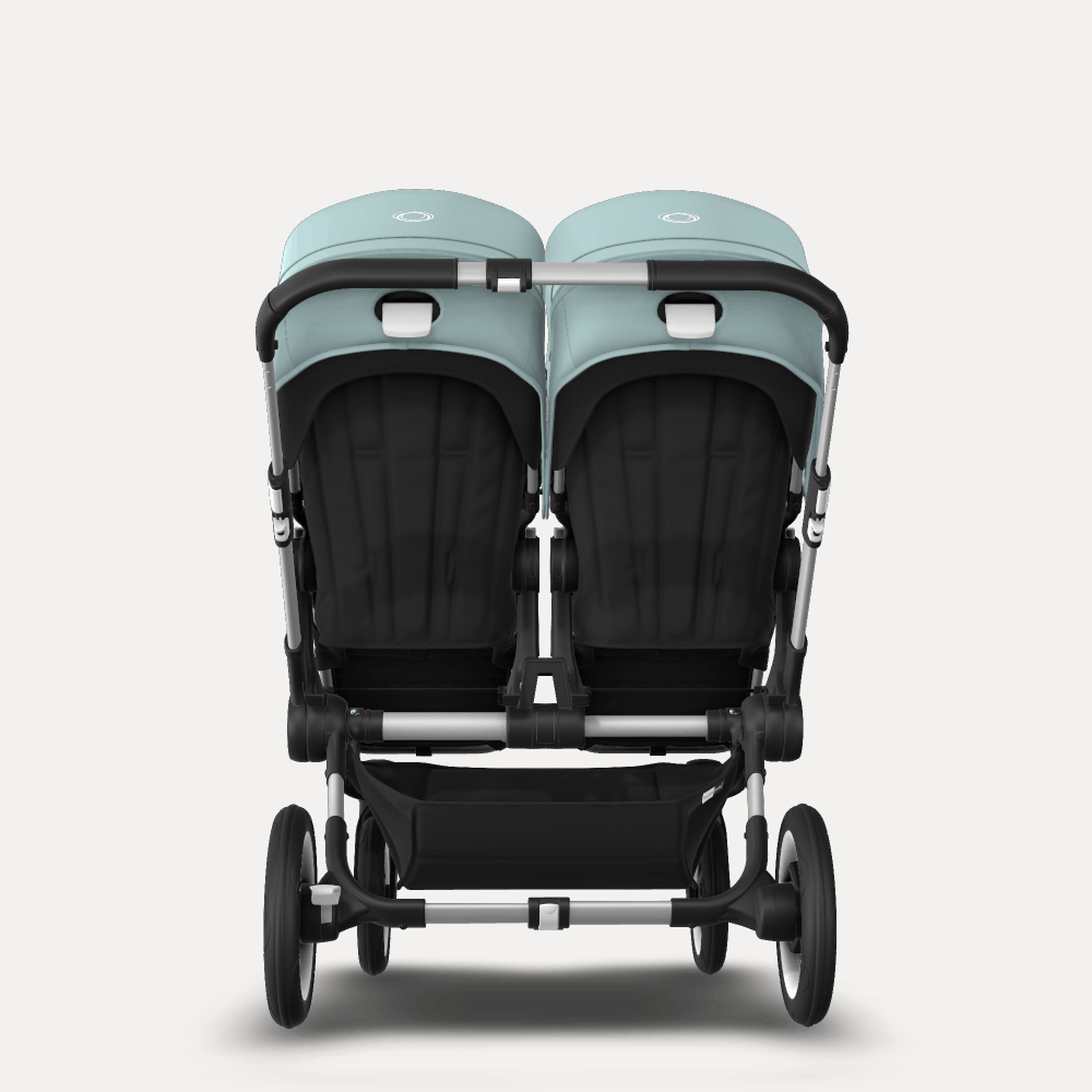 Bugaboo Donkey 3 Twin seat and bassinet stroller vapor blue sun canopy, black fabrics, aluminium base - Main Modal Image Slide 7 van 9