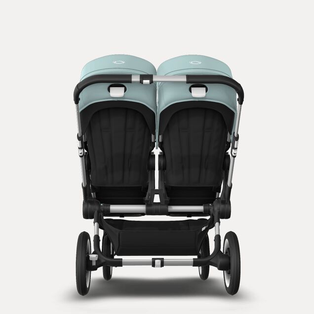 Bugaboo Donkey 3 Twin seat and bassinet stroller vapor blue sun canopy, black fabrics, aluminium base - Main Image Slide 7 van 9