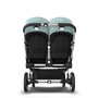 Bugaboo Donkey 3 Twin seat and bassinet stroller vapor blue sun canopy, black fabrics, aluminium base - Thumbnail Slide 7 of 9