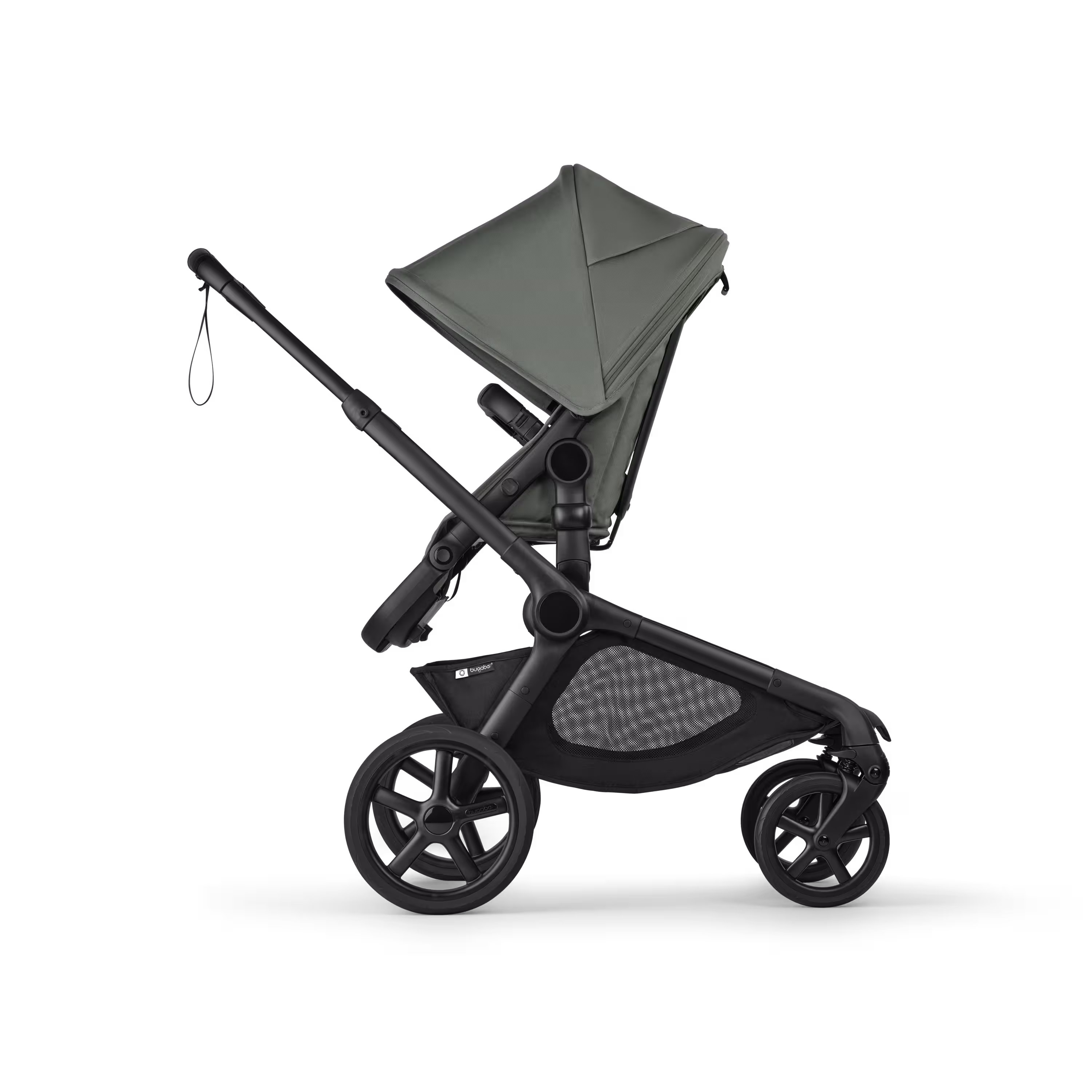 Bugaboo Kangaroo 2-in-1 stroller black base, forest green fabrics, forest green sun canopy - Main Modal Image Slide 4 of 18