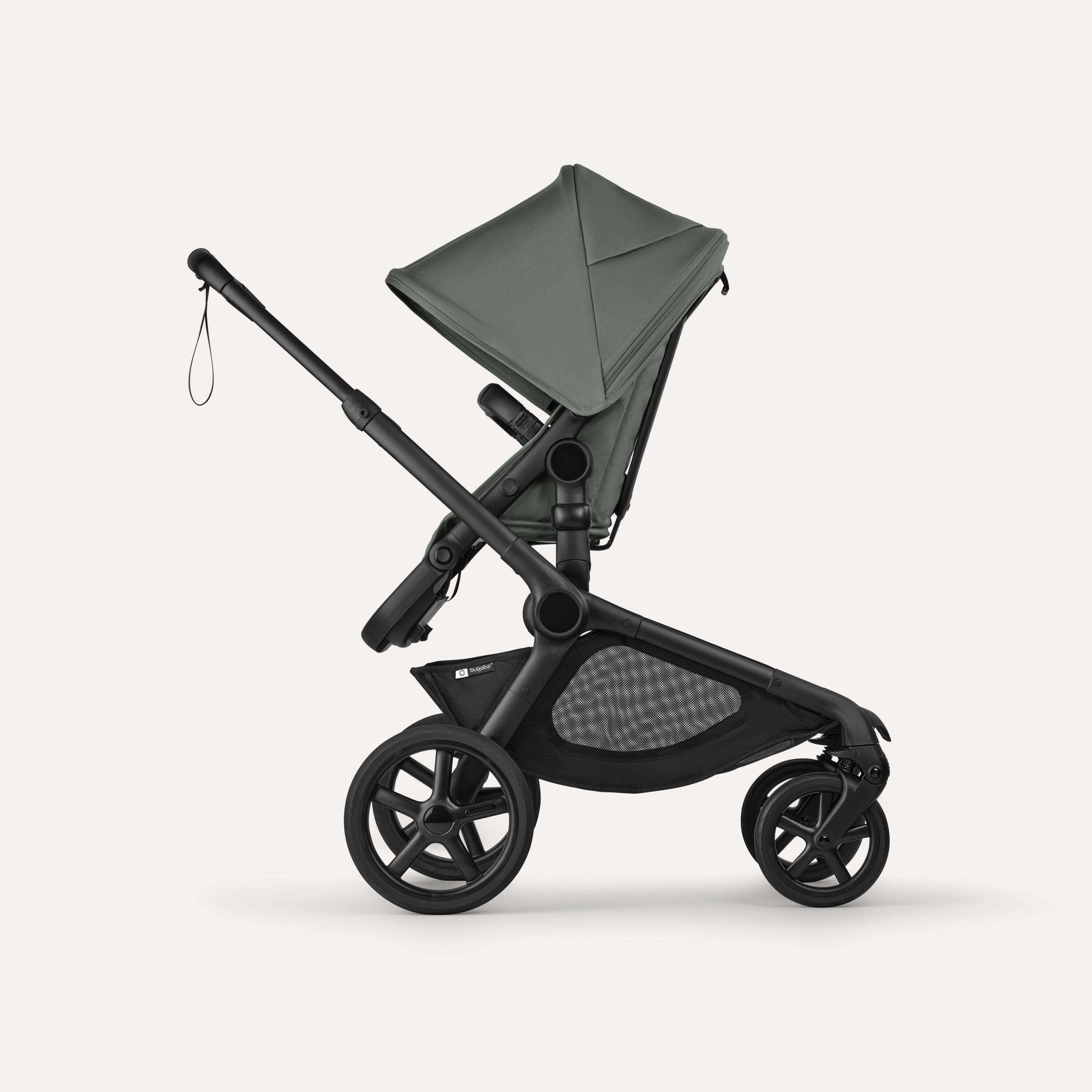 Bugaboo Kangaroo 2-in-1 stroller black base, forest green fabrics, forest green sun canopy - Main Modal Image Slide 4 of 18