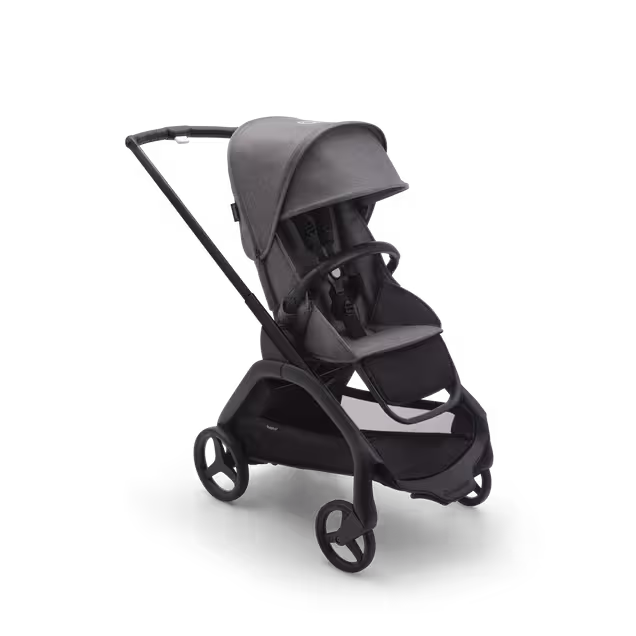 Poussette Bugaboo Dragonfly avec siège, châssis noir, housse gris chiné et capote gris chiné. - Main Image Slide 1 of 16