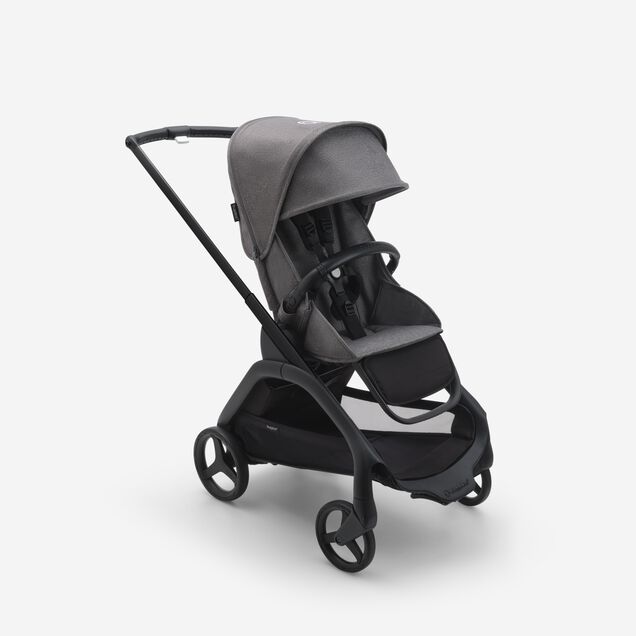 Passeggino Bugaboo Dragonfly con seduta e telaio black, tessuti grey melange e cappottina grey melange. - Main Image Slide 1 of 16