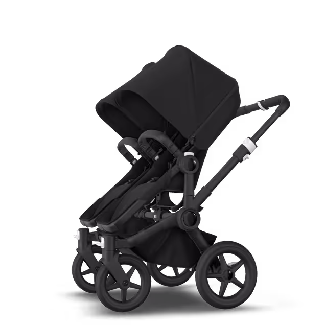 Bugaboo Donkey 3 twin black sun canopy, black seat, black chassis - Main Image Slide 4 of 5