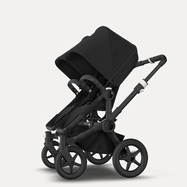 Bugaboo Donkey 3 twin black sun canopy, black seat, black chassis - Main Image Slide 4 of 5