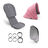 Refurbished Bugaboo Ant style set complete GREY MELANGE-PINK MELANGE - Thumbnail Slide 7 of 7