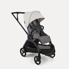 Bugaboo Dragonfly Plus seat stroller black base, grey melange fabrics, misty white sun canopy