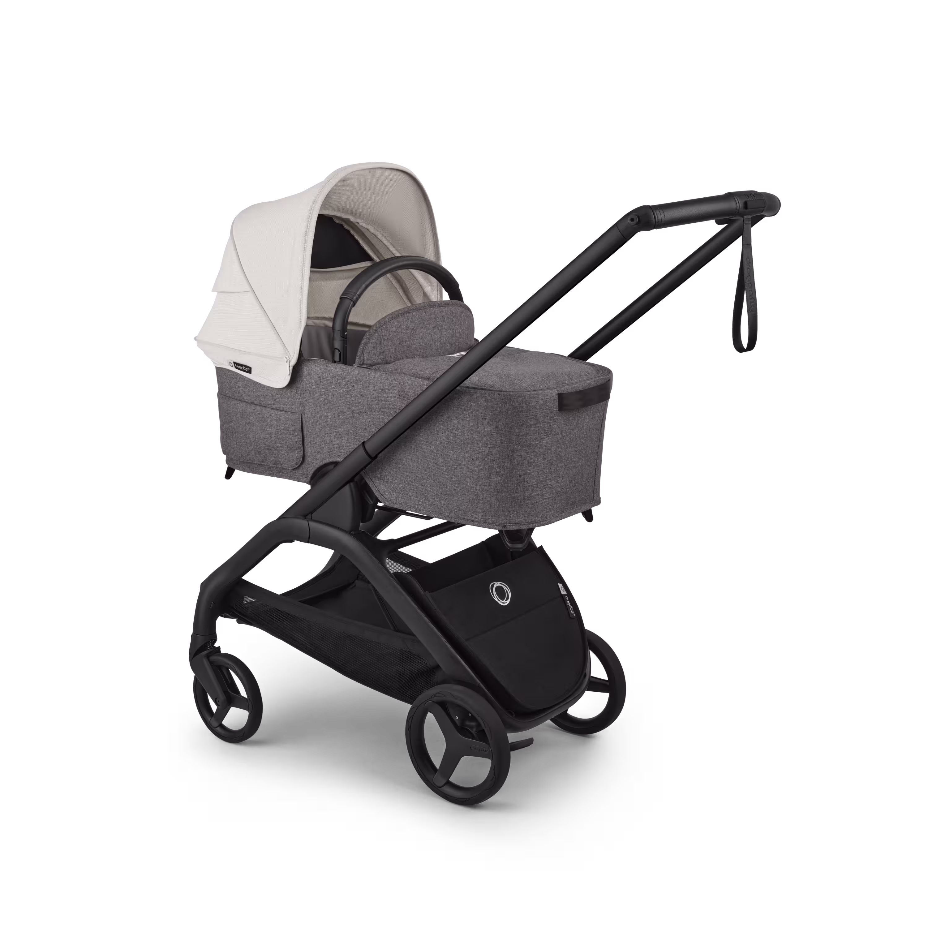 Bugaboo Dragonfly Plus 2-in-1 stroller black base, grey melange fabrics, misty white sun canopy - Main Modal Image Slide 2 of 11