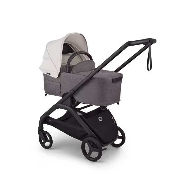 Bugaboo Dragonfly Plus 2-in-1 stroller black base, grey melange fabrics, misty white sun canopy - Main Image Slide 2 of 11