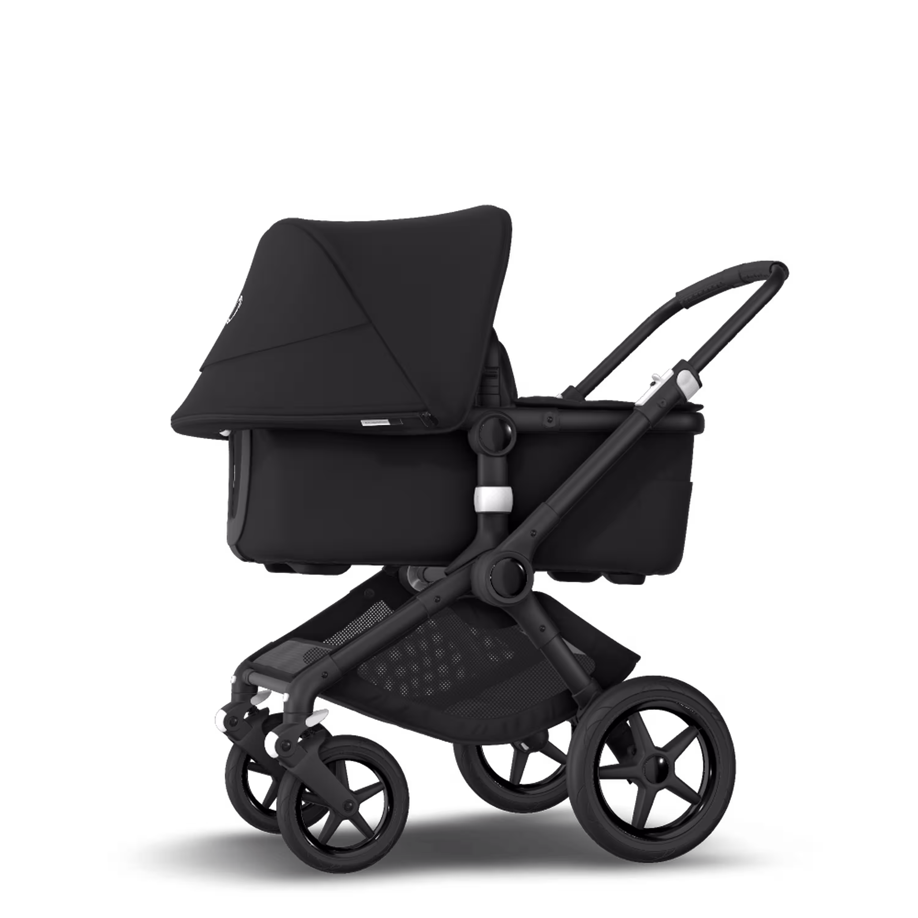 Bugaboo Fox 2 seat and bassinet stroller black sun canopy, black fabrics, black base - Main Modal Image Slide 2 of 10