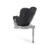 Back view of Bugaboo Owl by Nuna car seat in black fabrics on the 360 ISOFIX Base, with stability leg extended. - Thumbnail Modal Image Slide 2 of 11