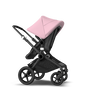 Bugaboo Fox 2 Seat and Bassinet Stroller soft pink sun canopy grey melange style set, black chassis - Thumbnail Slide 6 of 6
