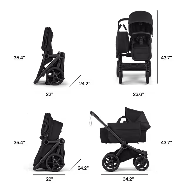 Bugaboo Donkey 6 2-in-1  stroller black base, desert taupe melange fabrics, desert taupe melange sun canopy - Main Image Slide 9 of 10