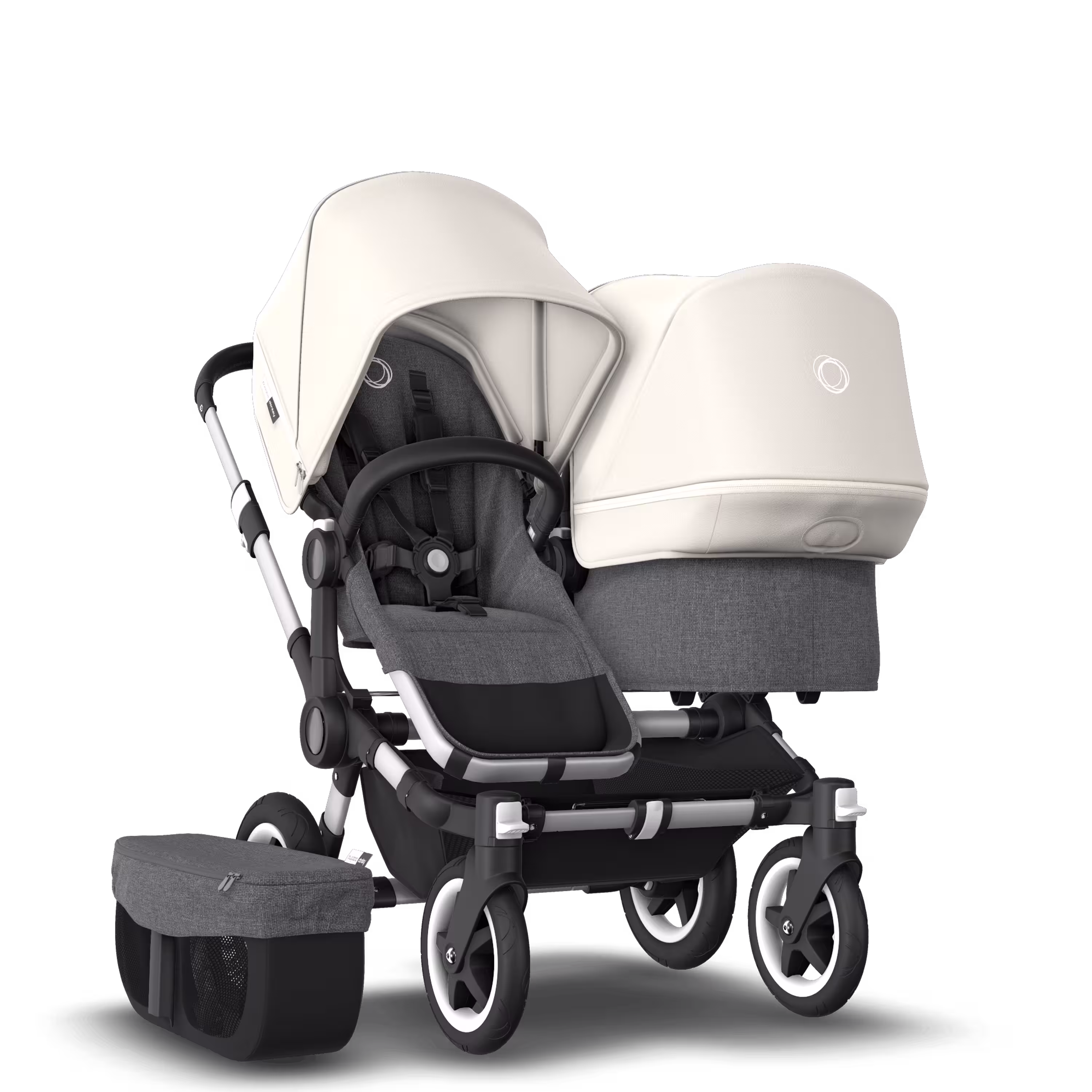 Donkey 2 Duo Fresh White Sun Canopy, Grey Melange Fabrics, Aluminium Chassis - Main Modal Image Slide 1 of 6