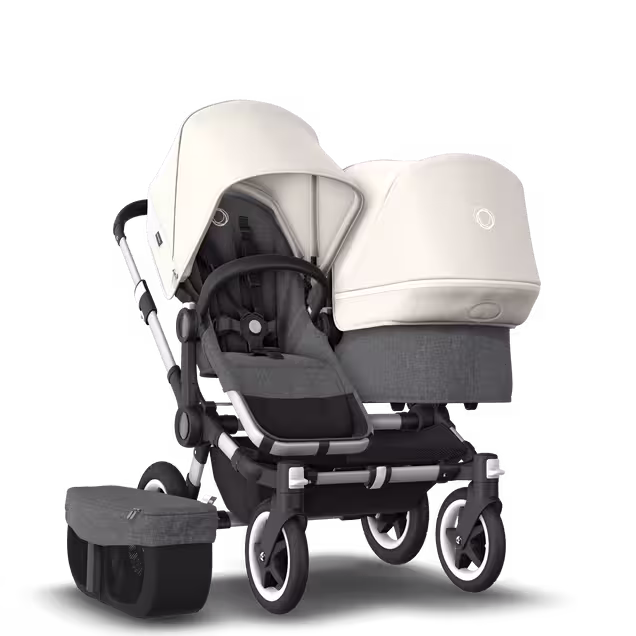 Donkey 2 Duo Fresh White Sun Canopy, Grey Melange Fabrics, Aluminium Chassis - Main Image Slide 1 of 6