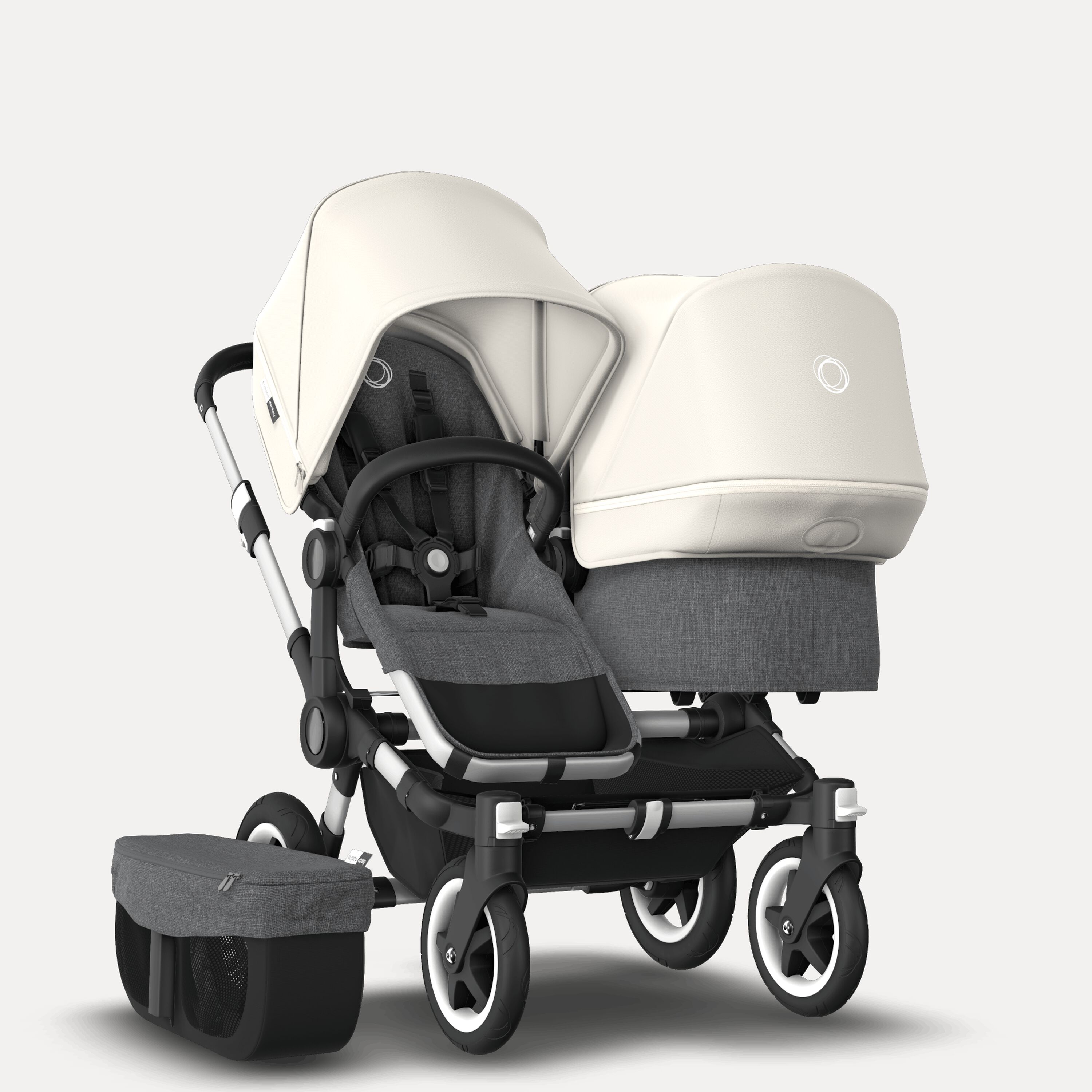 Donkey 2 Duo Fresh White Sun Canopy, Grey Melange Fabrics, Aluminium Chassis - Main Modal Image Slide 1 of 6