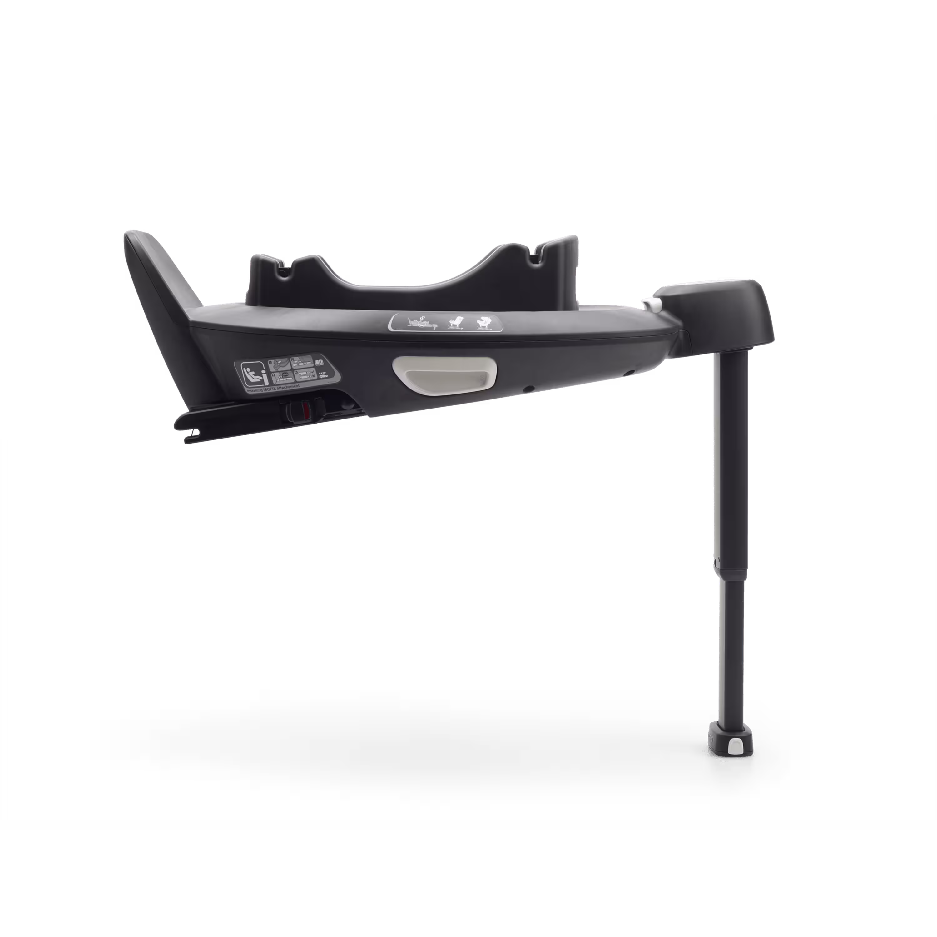 Side view of Bugaboo 360 ISOFIX Base by Nuna car seat base with stability leg. - Main Modal Image Slide 2 of 8