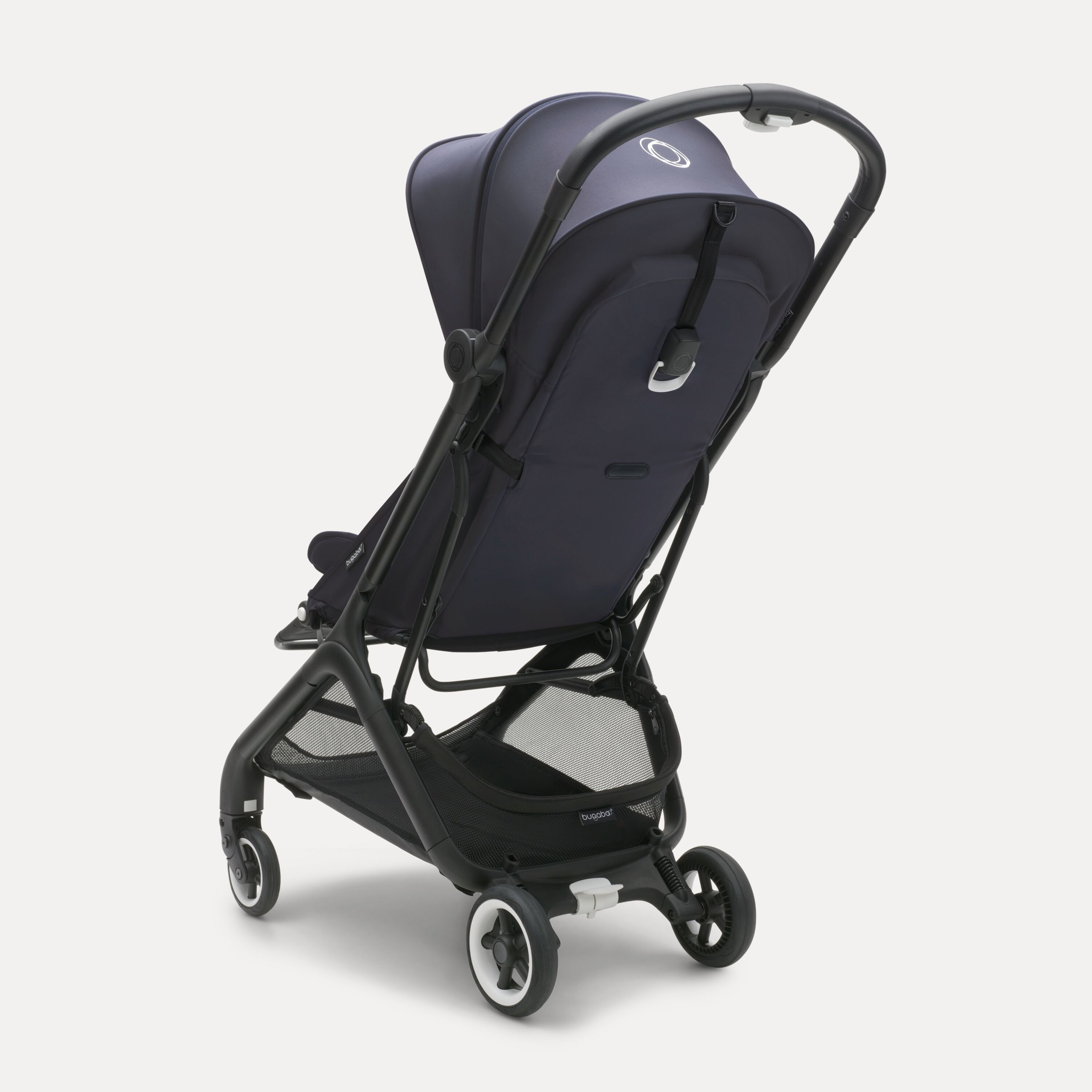 Bugaboo Butterfly travel stroller black base, stormy blue fabrics, stormy blue sun canopy - Main Modal Image Slide 3 of 13