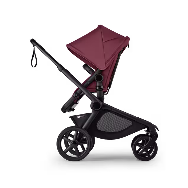 Bugaboo Kangaroo 2-in-1 pram black base, dark cherry red fabrics, dark cherry red sun canopy - Main Image Slide 4 of 18