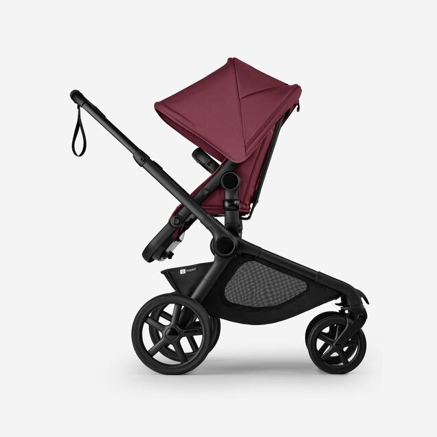 Bugaboo Kangaroo 2-in-1 pram black base, dark cherry red fabrics, dark cherry red sun canopy - Main Image Slide 4 of 18