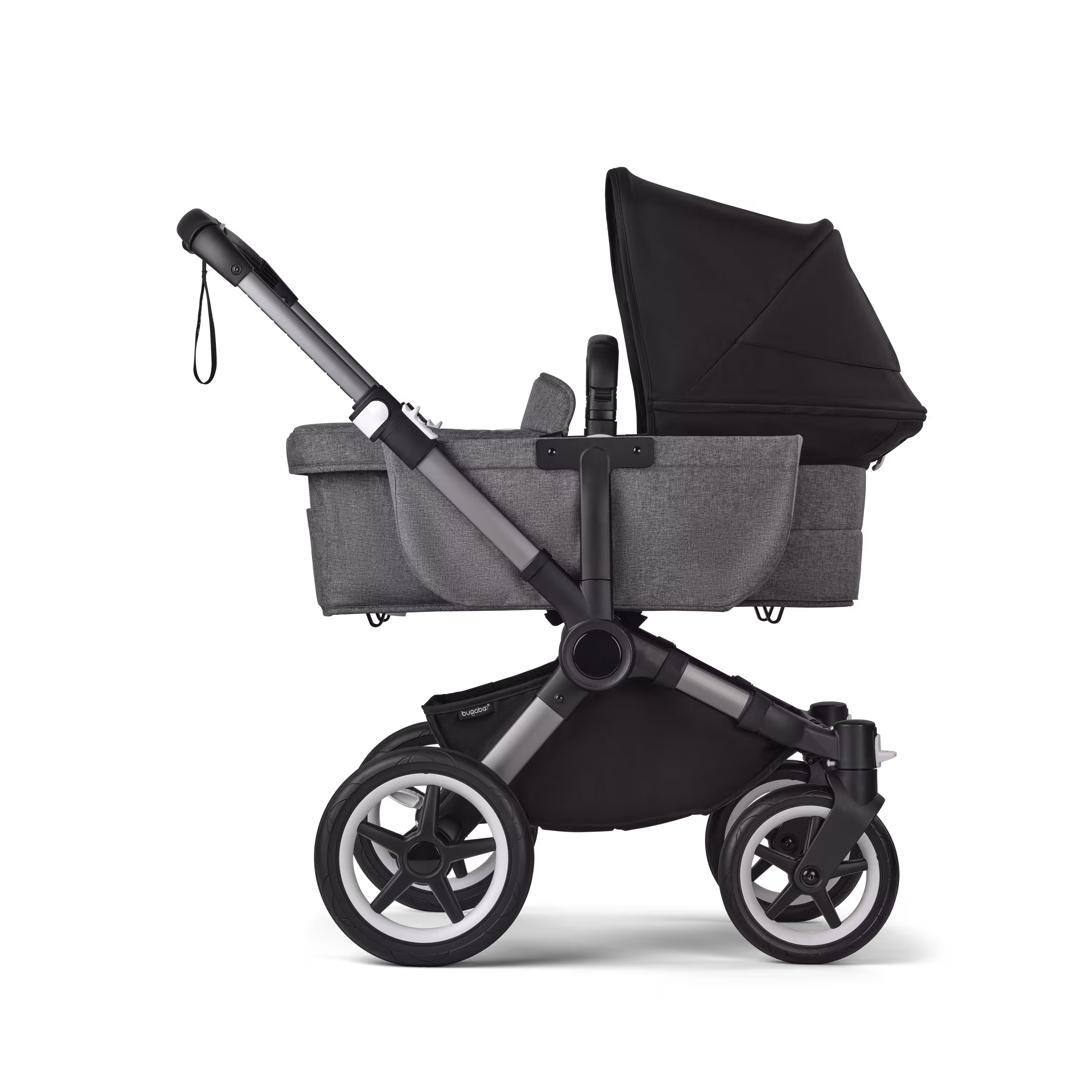 Bugaboo Donkey 5 Mono 2-in-1 stroller graphite base, grey mélange fabrics, midnight black sun canopy - Main Modal Image Slide 3 of 11